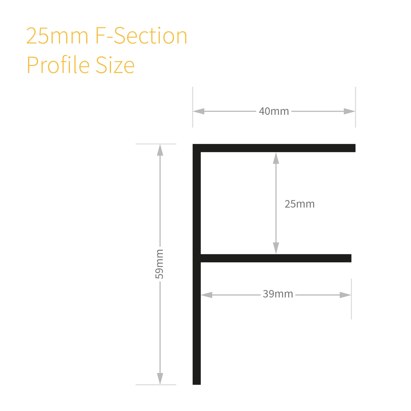 25mm Aluminium F-Section - Image 3