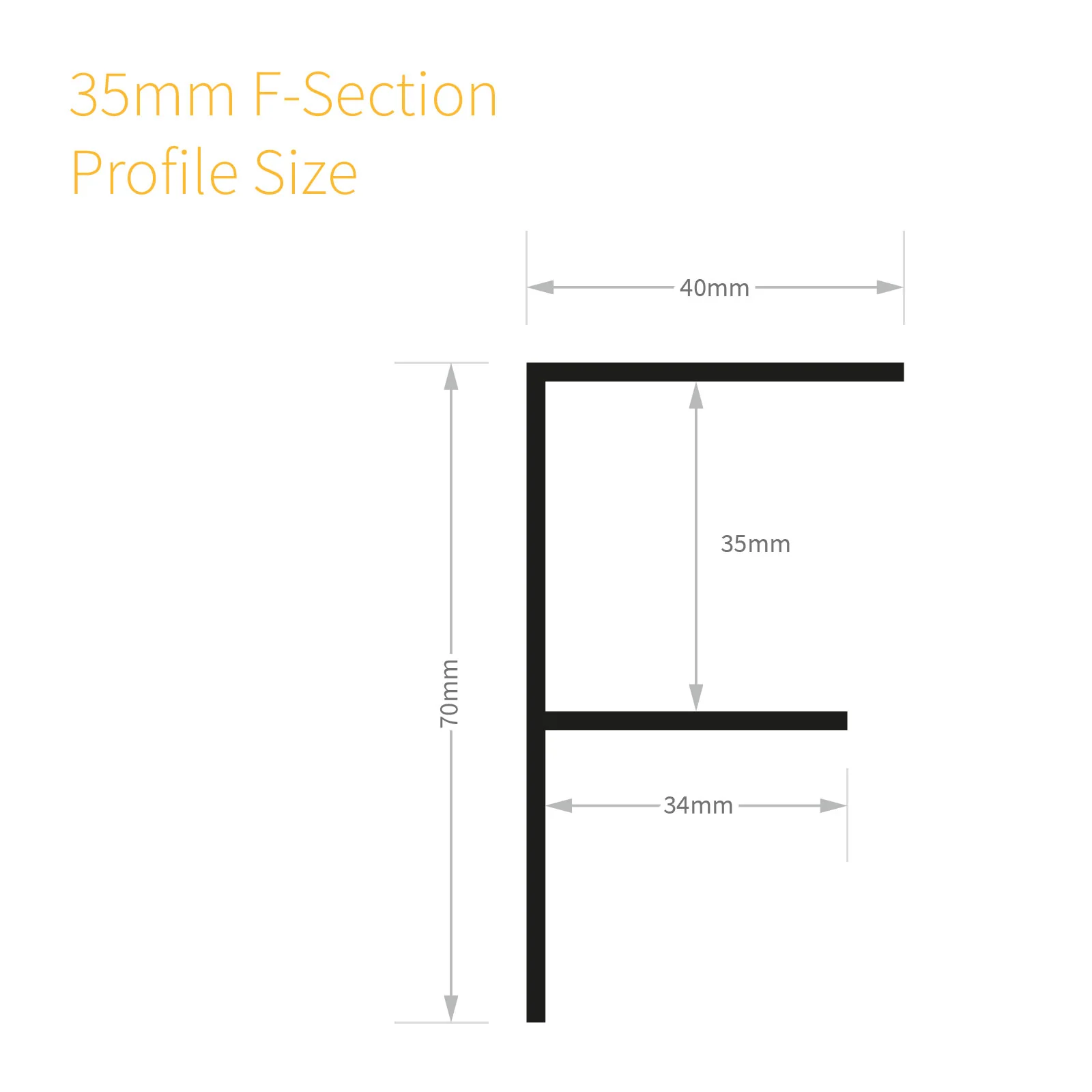 35mm Aluminium F-Section - Image 3