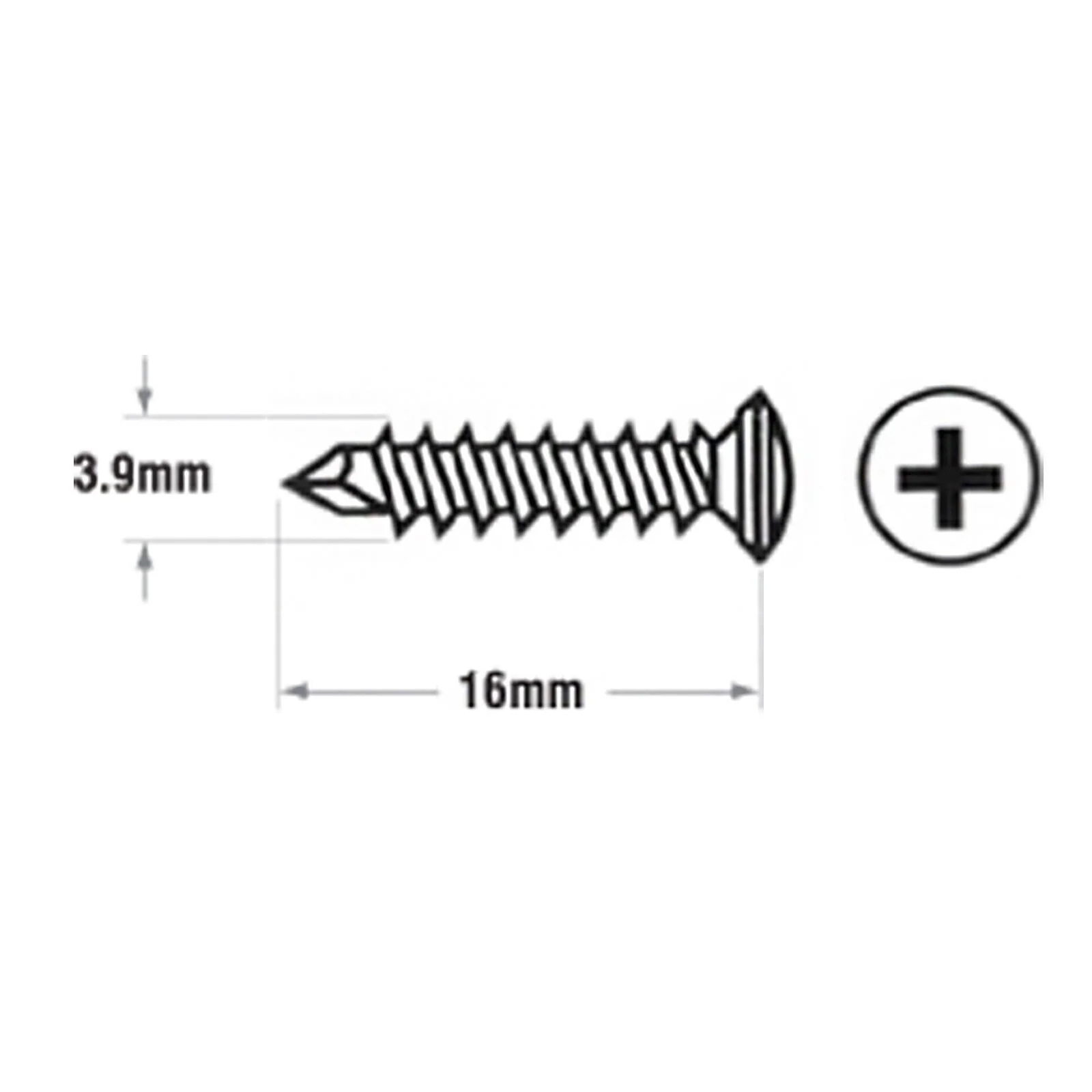 3.9mm x 16mm Self-Tapping Window Screws (25 Pack) - Image 4