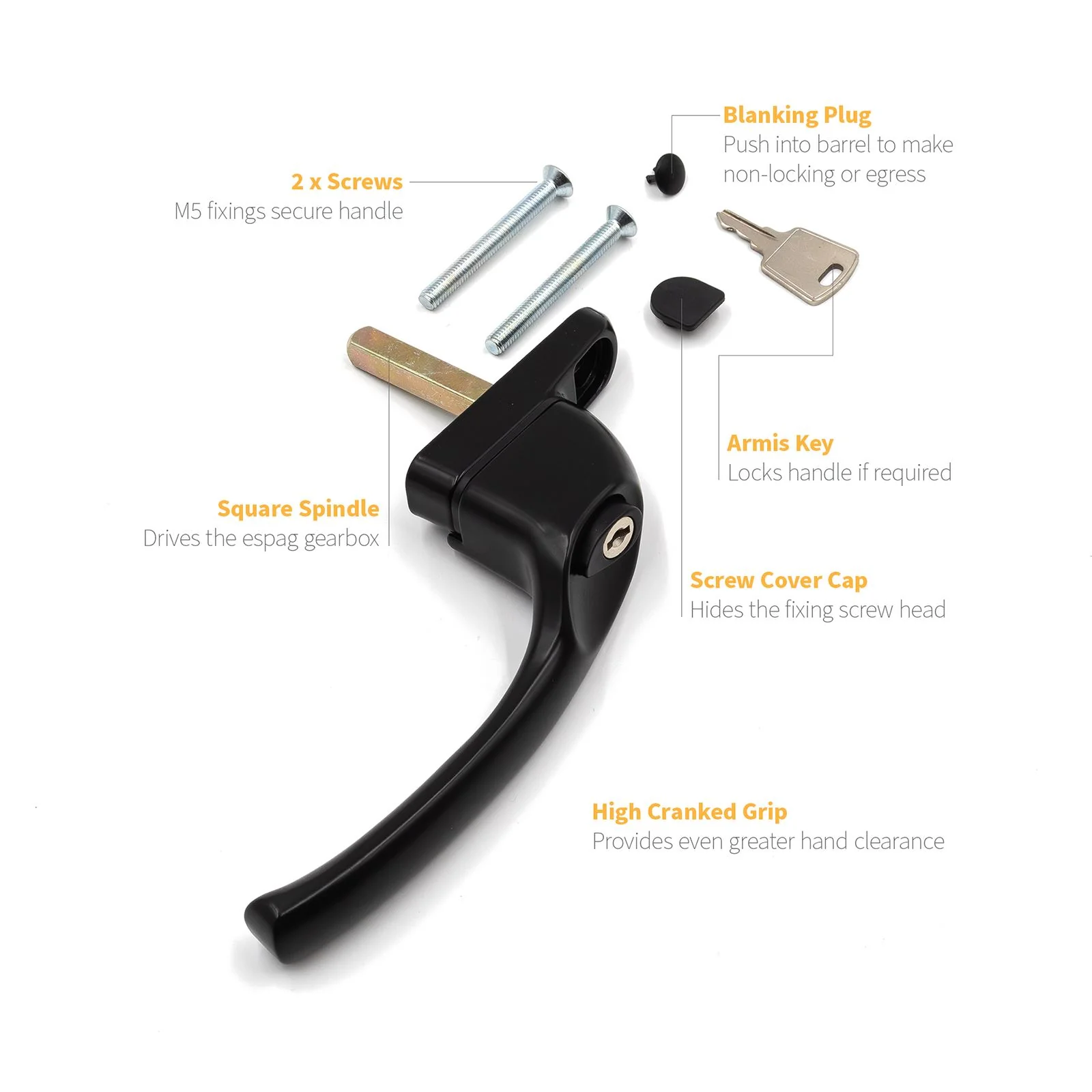 Armis Cranked Espag Window Handle - Image 22