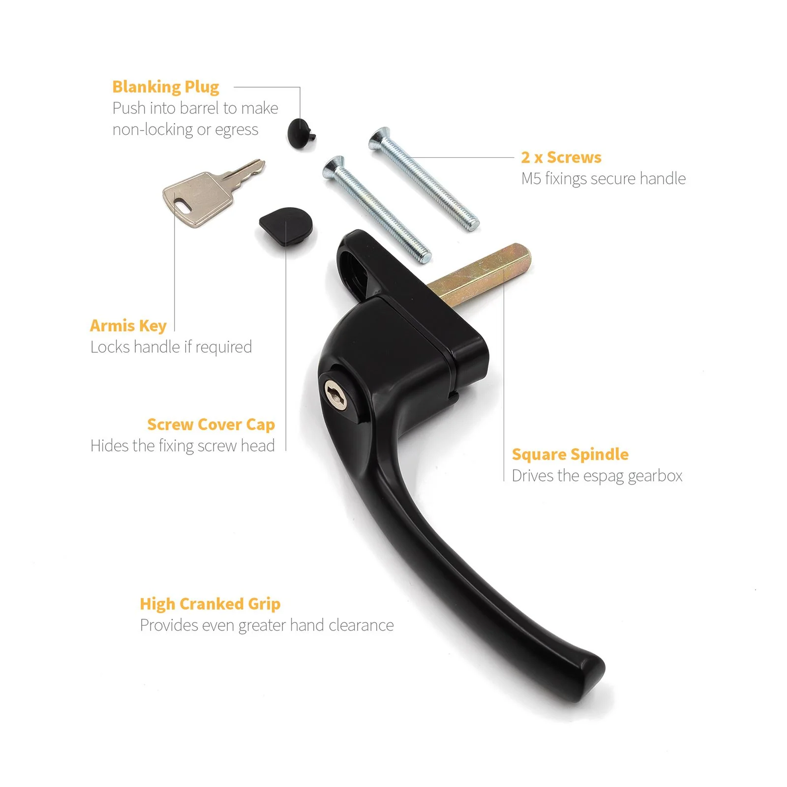 Armis Cranked Espag Window Handle - Image 26