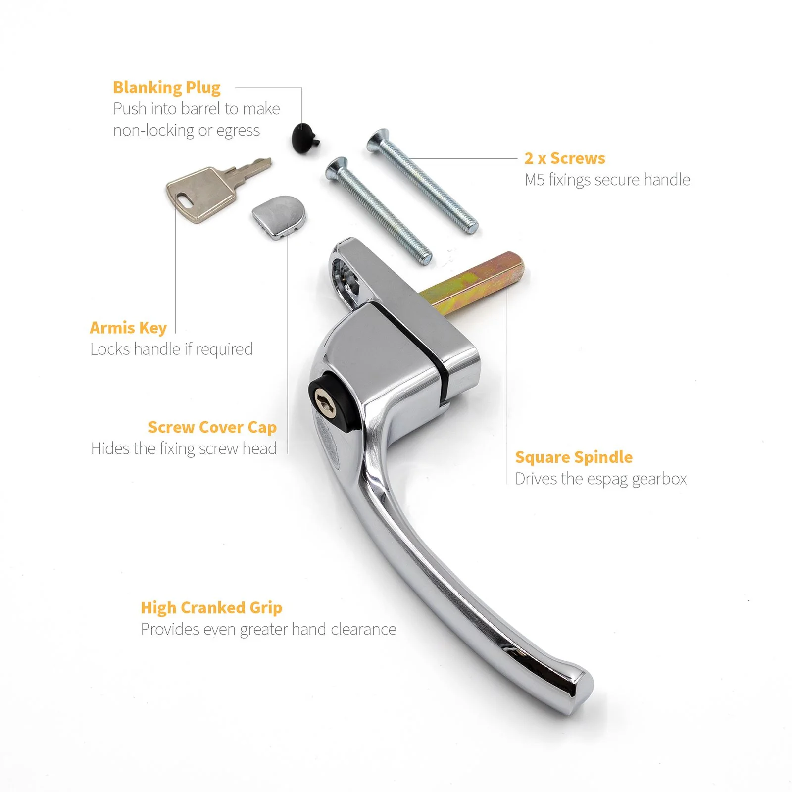 Armis Cranked Espag Window Handle - Image 31