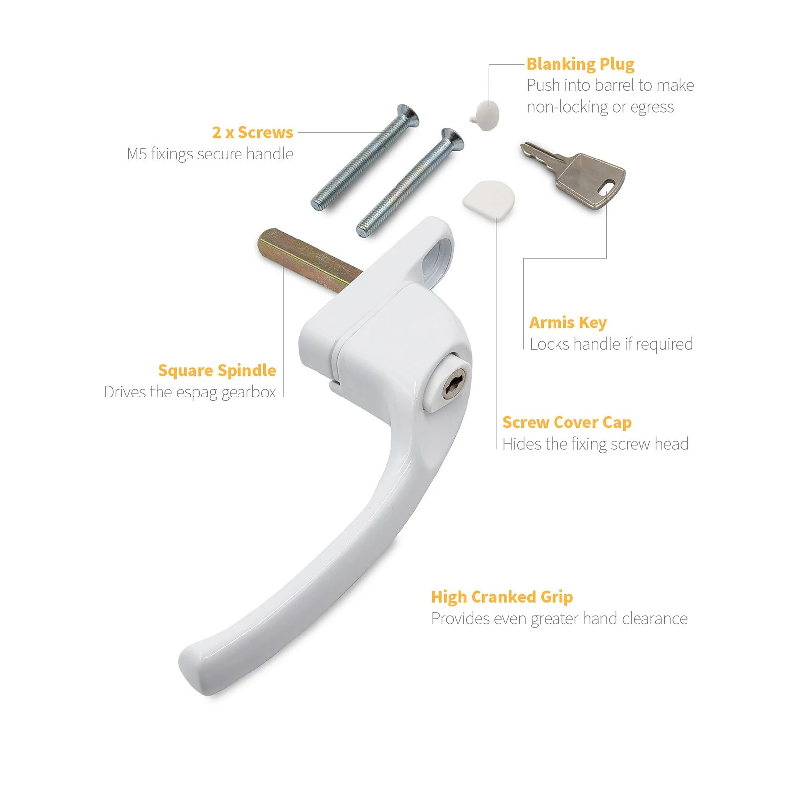 Armis Cranked Espag Window Handle - Image 35