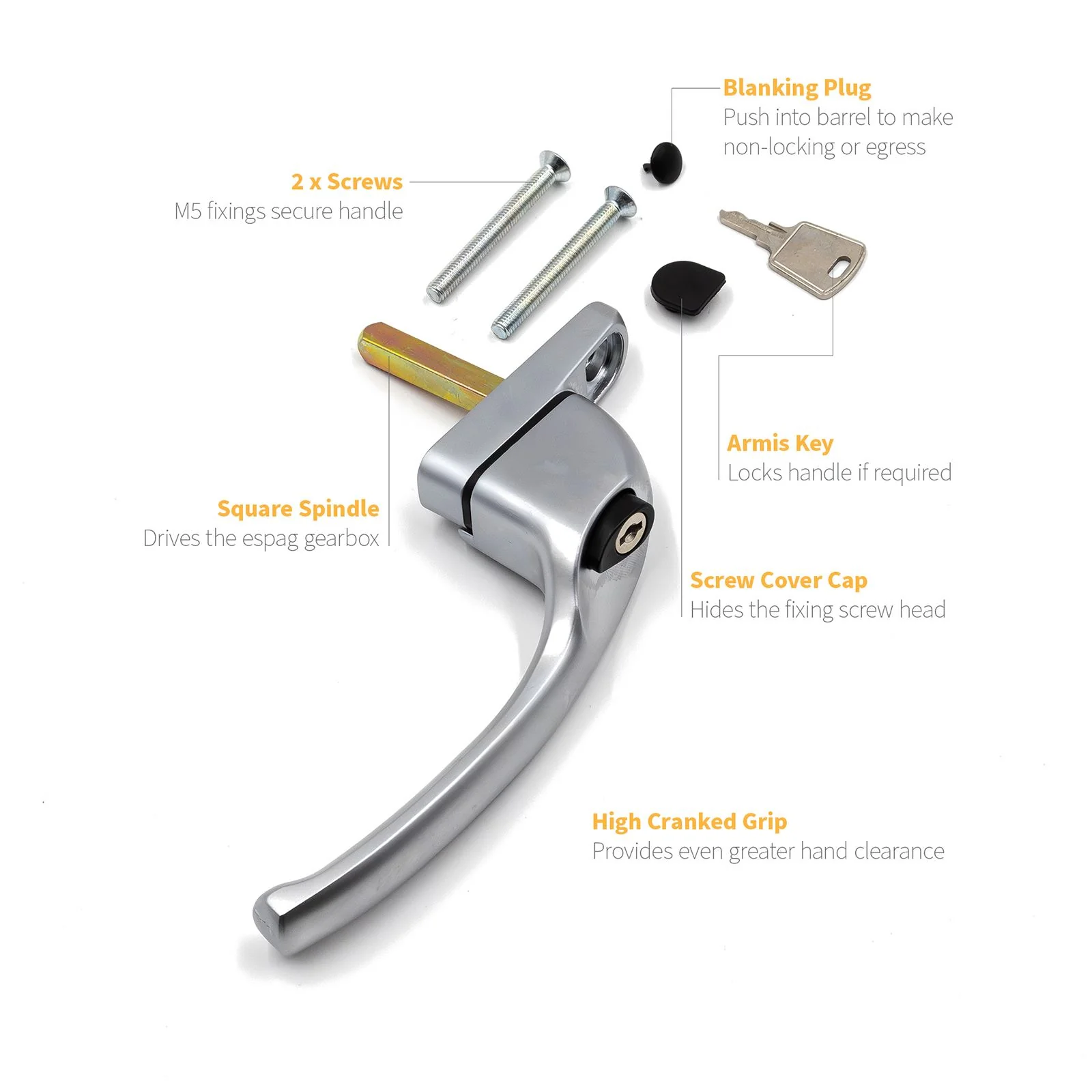 Armis Cranked Espag Window Handle - Image 39