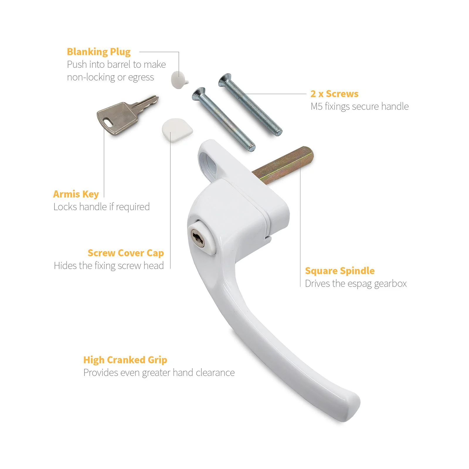 Armis Cranked Espag Window Handle - Image 43