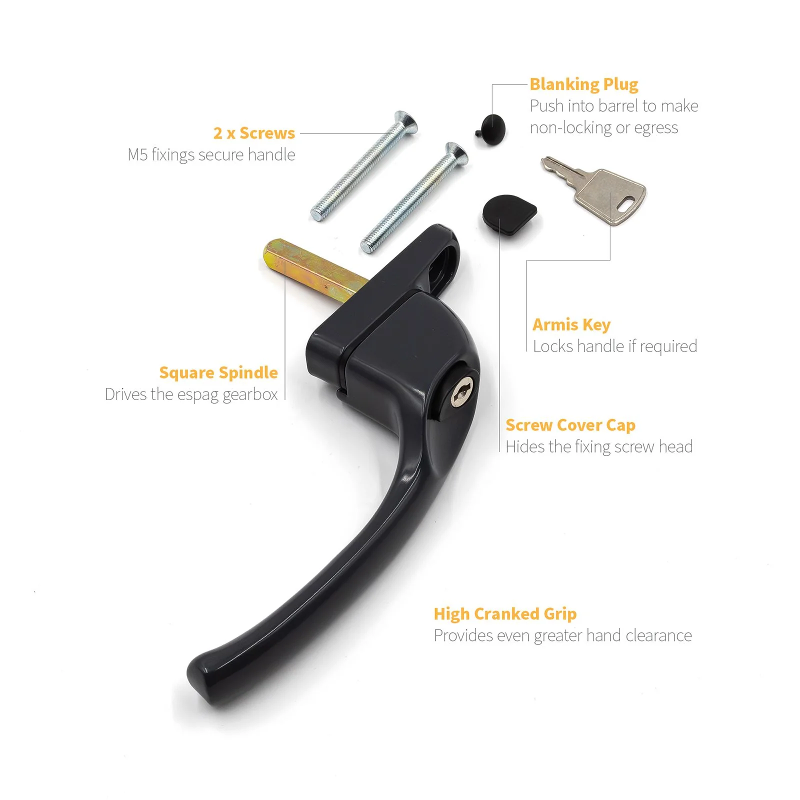 Armis Cranked Espag Window Handle - Image 47