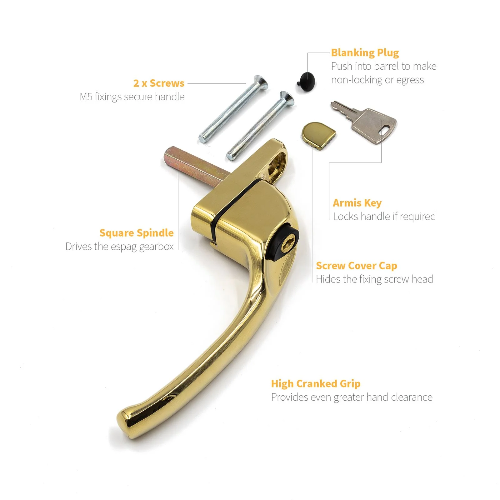 Armis Cranked Espag Window Handle - Image 51