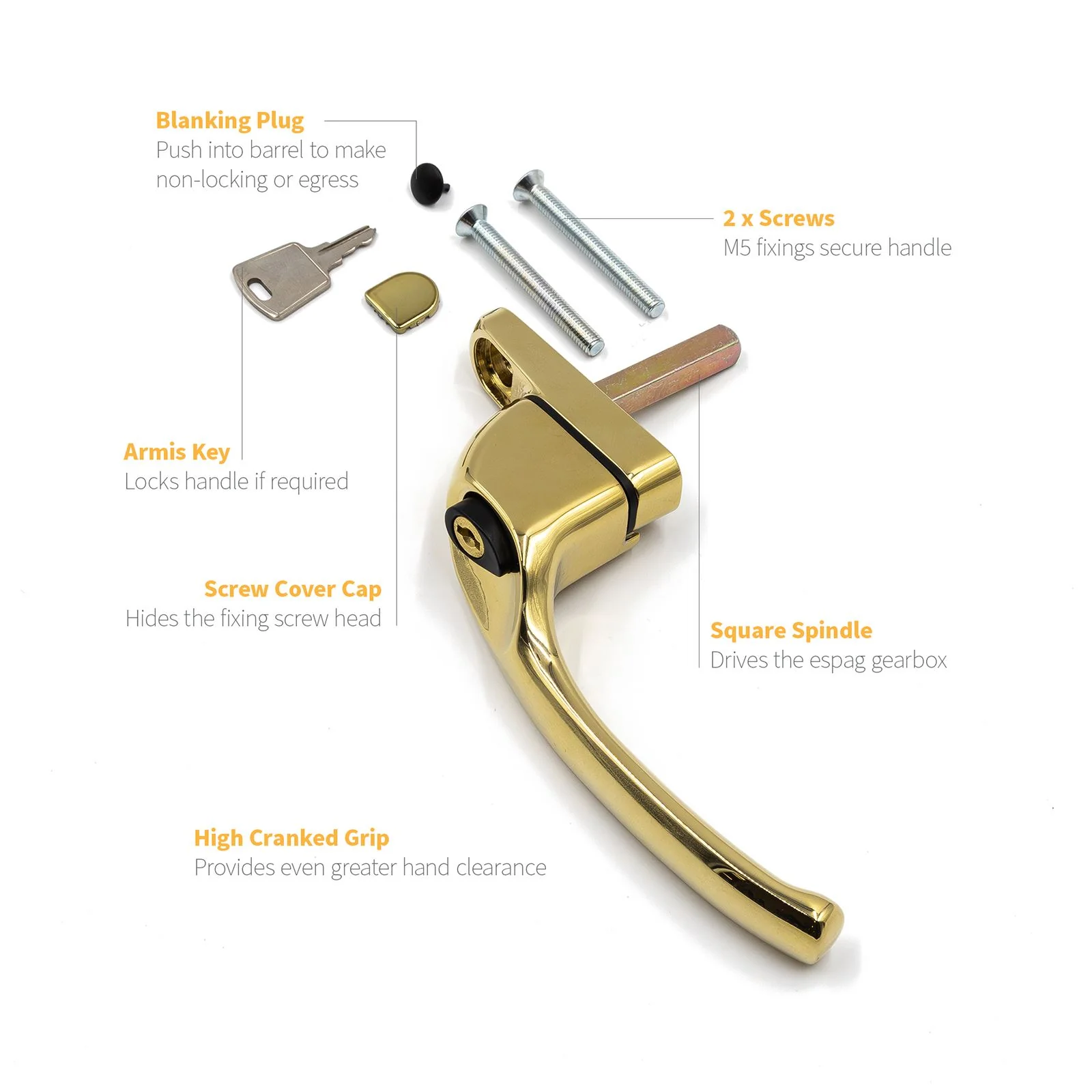 Armis Cranked Espag Window Handle - Image 56