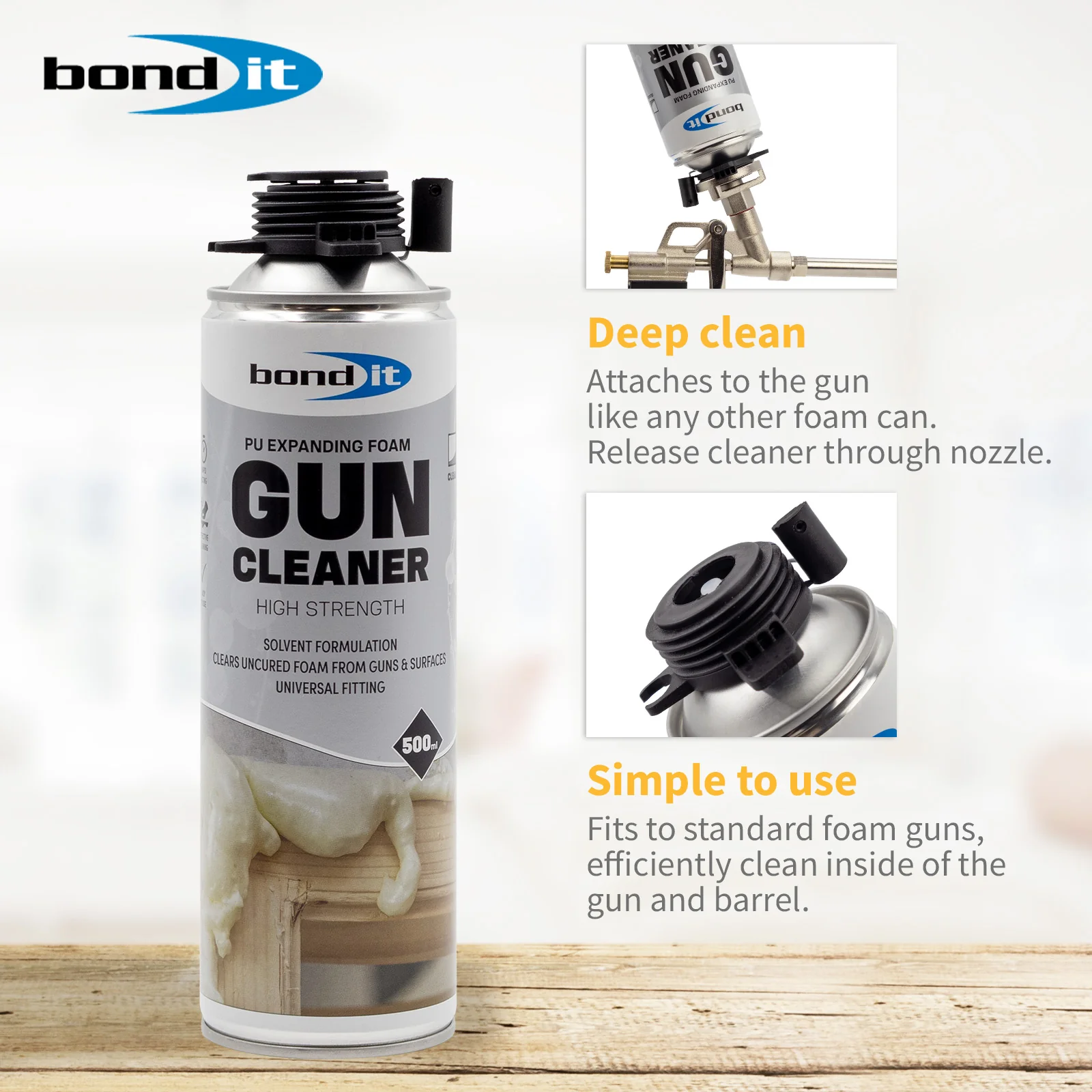 Bond-It PU Expanding Foam Gun Cleaner (500ml) - Image 5