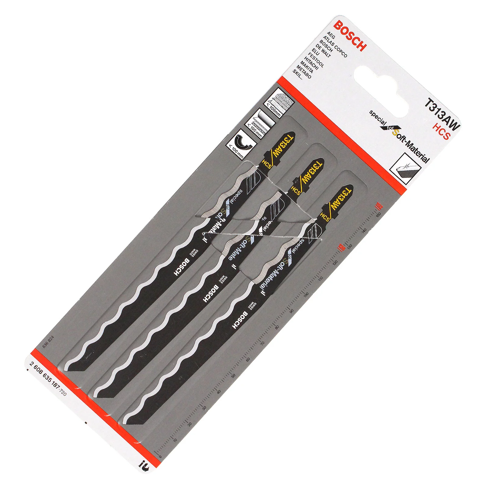 Bosch T313AW HCS Soft Material Jigsaw Blade (3 Pack) - Image 3