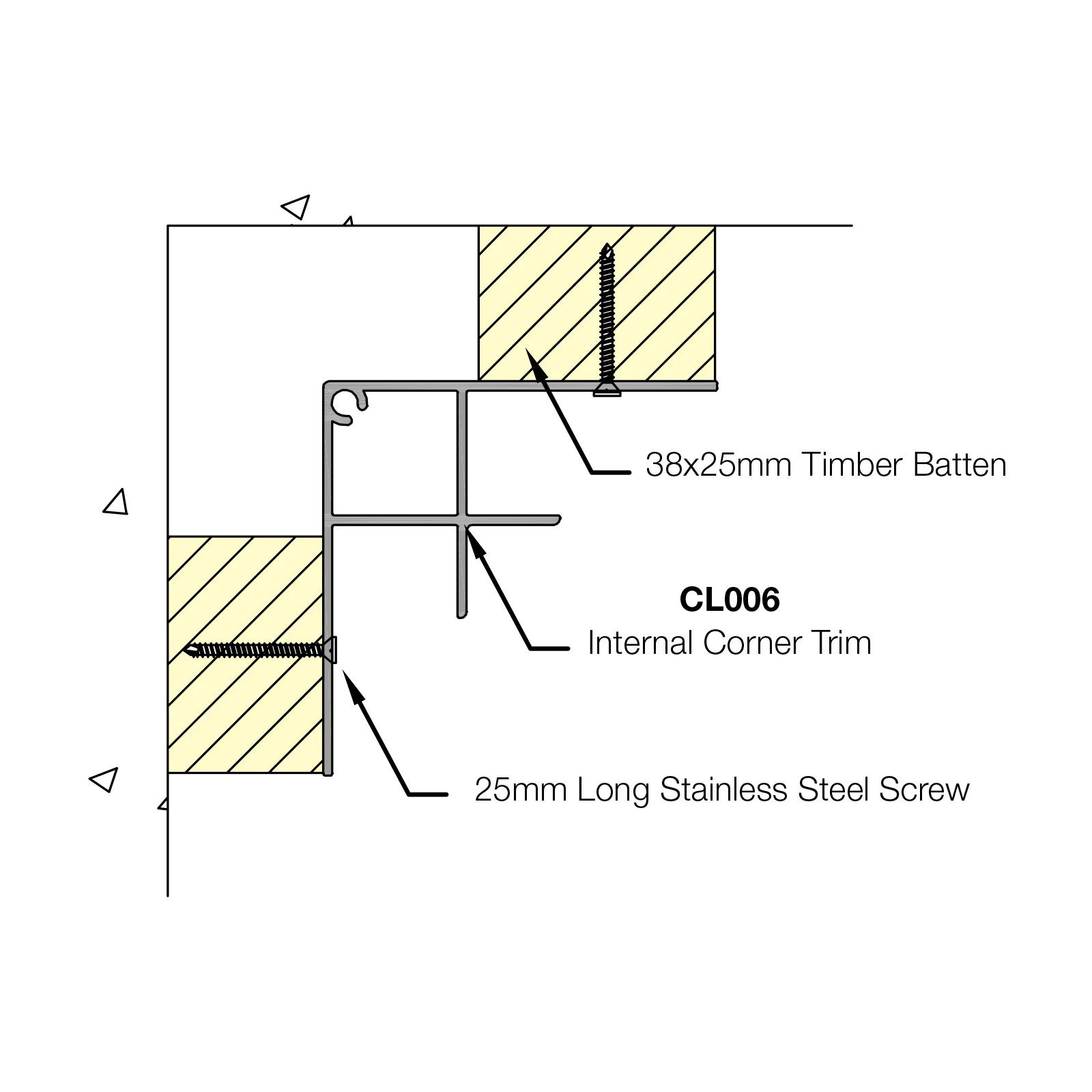 Composite Cladding Internal Corner Trim - Image 3