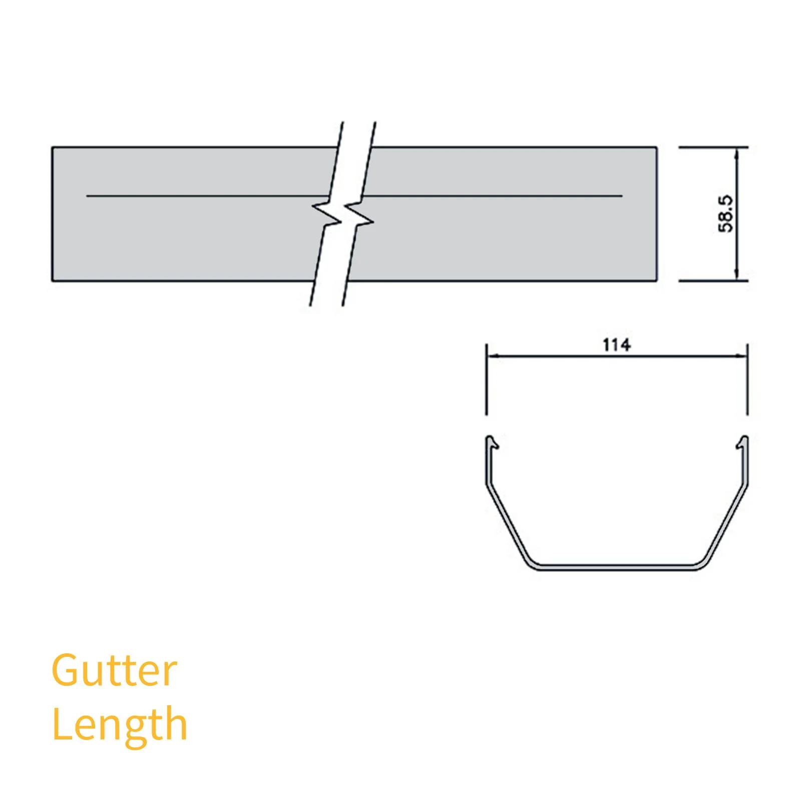 FloPlast Square Line 114mm Gutter (4m) - Image 6