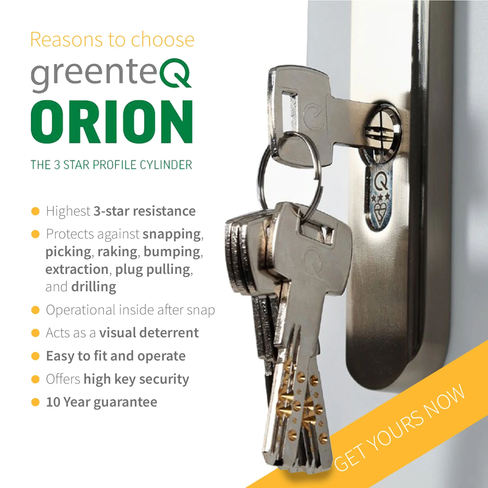 greenteQ Orion 3* Euro Cylinder - Image 3