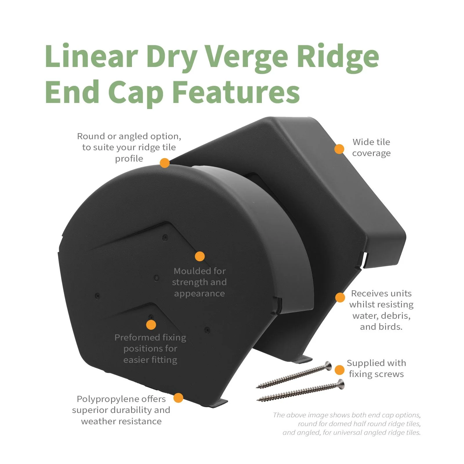 SmartVerge Linear Dry Verge Ridge End Cap - Image 3