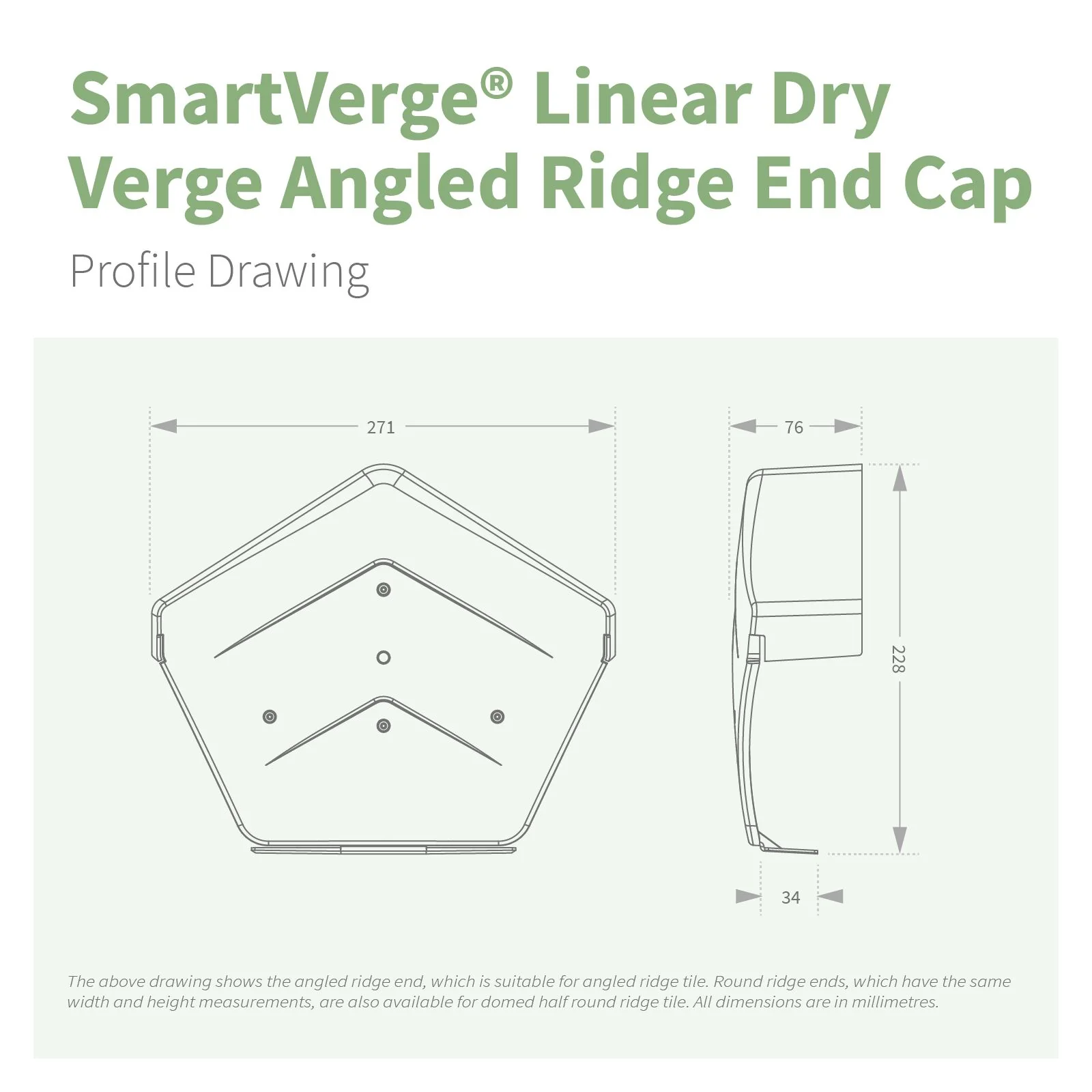 SmartVerge Linear Dry Verge Ridge End Cap - Image 7