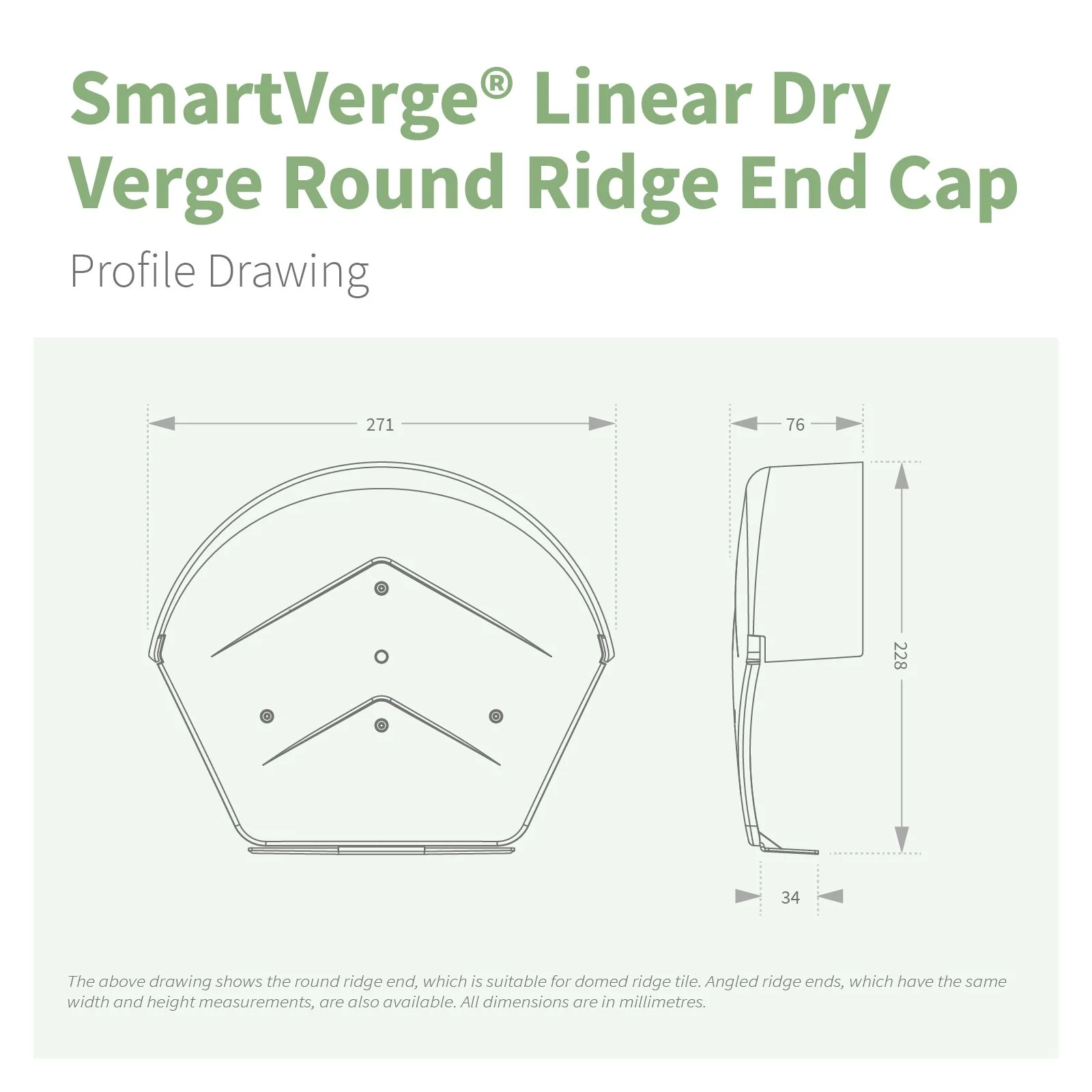 SmartVerge Linear Dry Verge Ridge End Cap - Image 8