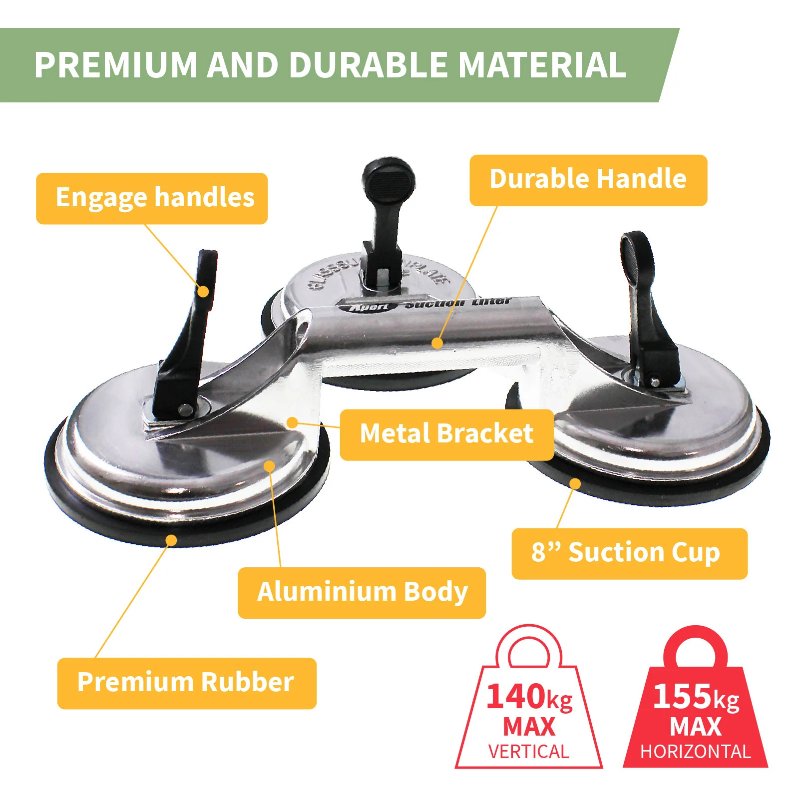 Xpert Triple Cup Glass Suction Lifter - Image 4